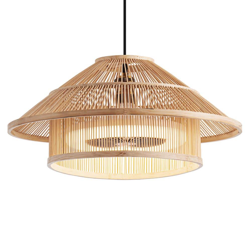 19.7 in. Indoor Yellow Industrial Ceiling Fan with Integrated LED