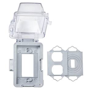 N3R Extra Duty Polycarbonate Clear 1-Gang Weatherproof In-Use Electrical Outlet Cover for Outdoor Outlet, UFAST 16-in-1