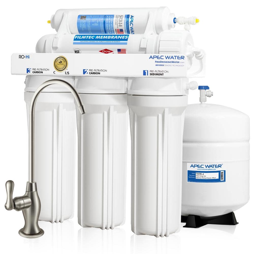 APEC Top Tier Fast Flow High Output 90 gpd Ultra Safe Reverse Osmosis Drinking Water Filter System (ULTIMATE RO-Hi)