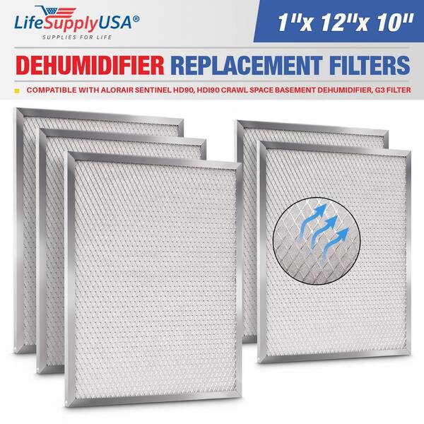 LifeSupplyUSA Replacement Filter Fits AlorAir Sentinel HD90 HDi90 Crawl Space Basement Dehumidifier G3 Filter (5-Pack)