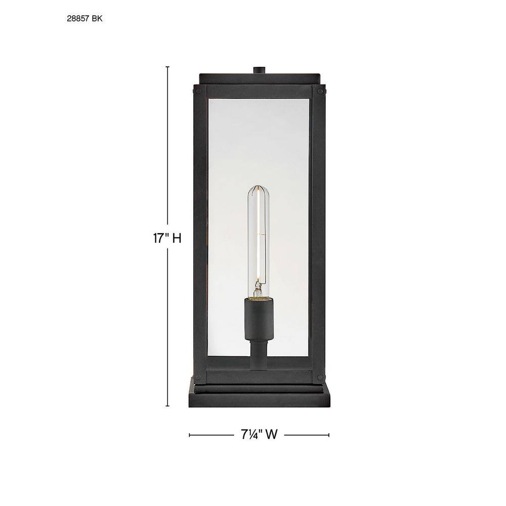 Max Black Aluminum and Clear Glass Outdoor Post Light