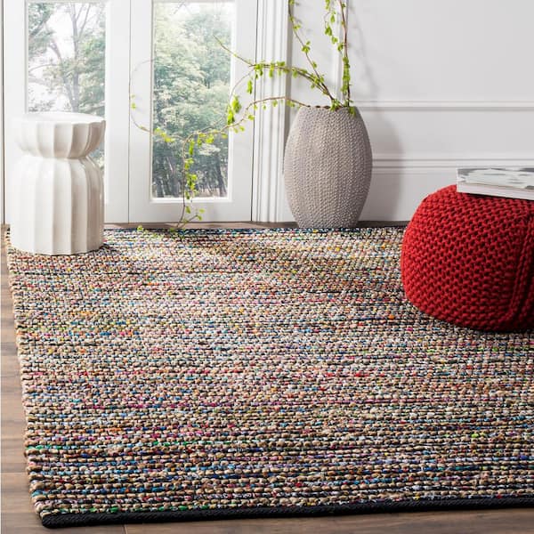 Cape Cod Multi 4 ft. x 4 ft. Square Striped Speckled Area Rug