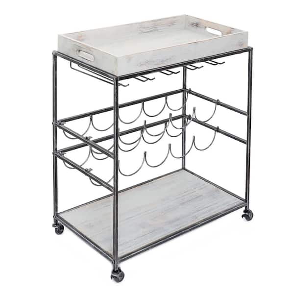 Details about   Heavy Duty Wine & Serving Cart Antique Pewter Barnwood Gray Stained28x16x32 