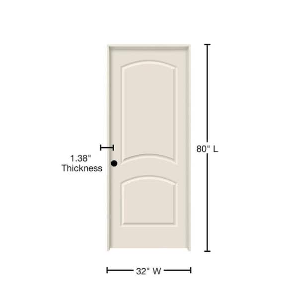 JELD-WEN 32 in. x 80 in. Primed Right-Hand C2050 2-Panel Arch Top
