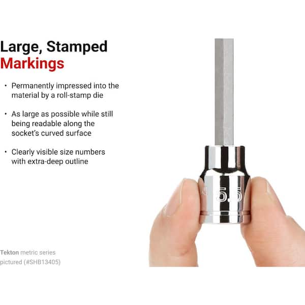 TEKTON 3/8 in. Drive x 5.5 mm Long Hex Bit Socket SHB13405 - The