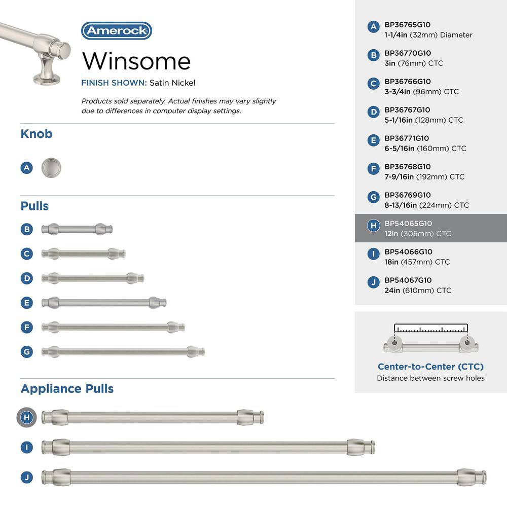 Winsome 12 inch Satin Nickel Appliance Pull with Mounting Hardware