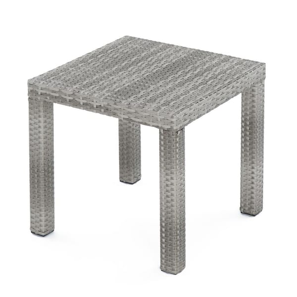 Cannes Gray Square Wicker Outdoor Side Table