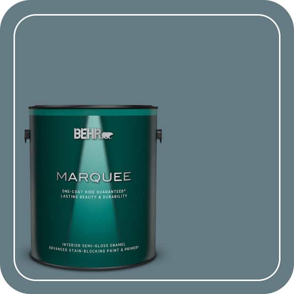 BEHR MARQUEE 1 gal. #540F-5 Smokey Blue Semi-Gloss Enamel Interior Paint & Primer
