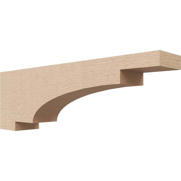 Ekena Millwork 3 in. x 6 in. x 18 in. Thin Mediterranean Rough Cedar Woodgrain TimberThane Corbel, Primed Tan