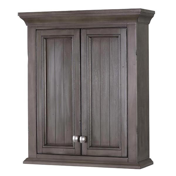 CRAFT + MAIN Brantley 24 in. W x 28 in. H Surface Mount wall Cabinet in Distressed Grey