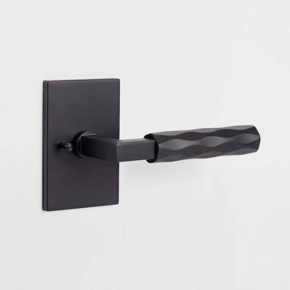 Hailey Matte Black Modern Diamond Wave Interior Door Handle, Rectangle Plate with Concealed Screws (Privacy - Bed/Bath) price history on PriceWatchPro