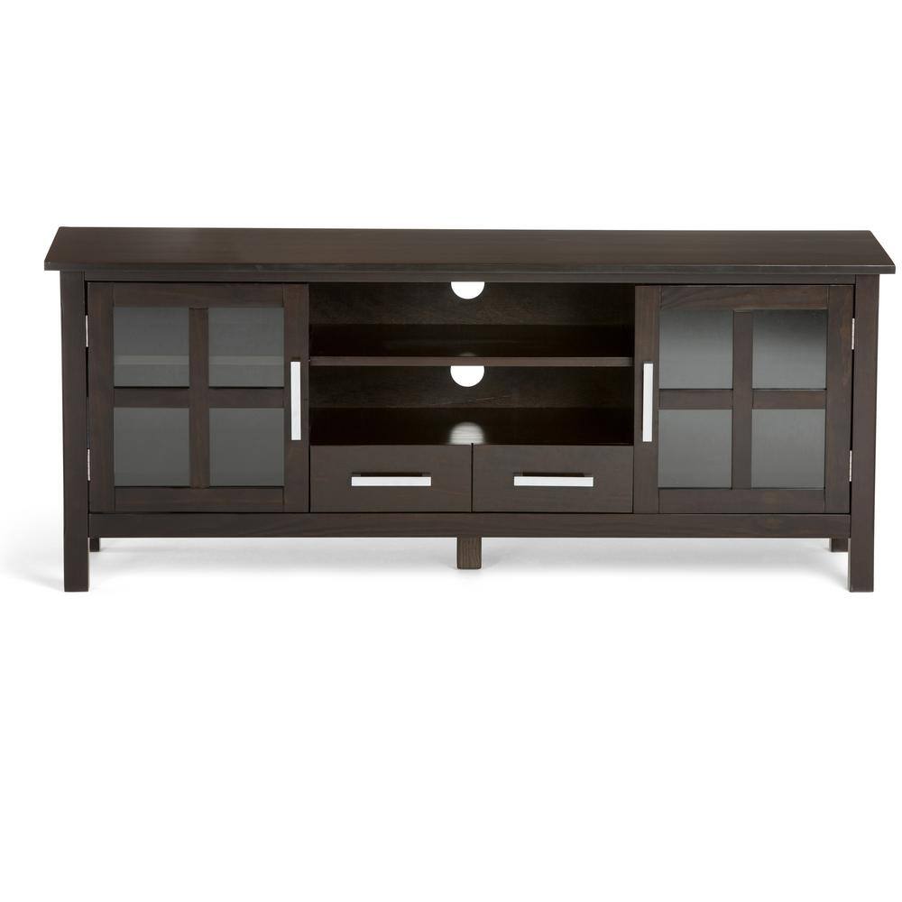 Hickory Brown 60" Solid Wood TV Media Console with Cabinets