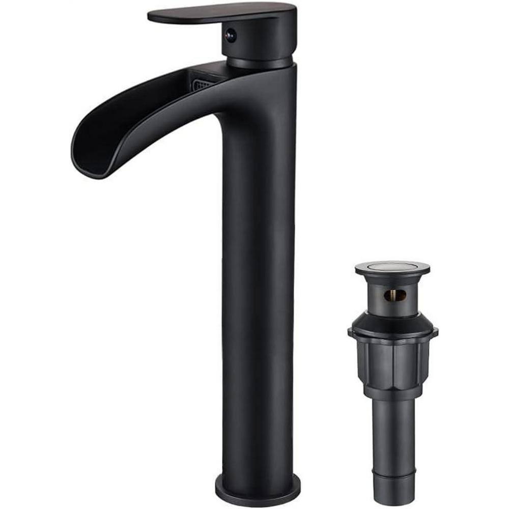 Dyiom 11 3 In Black Vessel Sink Faucet Single Handle With Metal Pop up dyiom-11-3-in-black-vessel-sink-faucet-single-handle-with-metal-pop-up