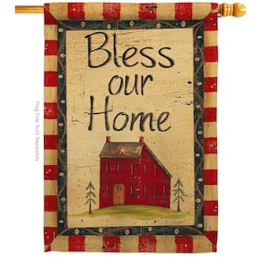 2.3 ft. x 3.3 ft. Bless Our Home Primitive House Flag 2-Sided Country Living Decorative Vertical Flags