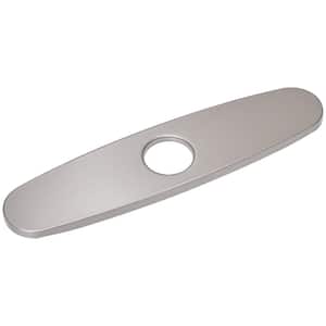 10 in. Kitchen Faucet Sink Hole Cover Deck Plate Escutcheon For 1 or 3 Hole Brass in Brushed Nickel