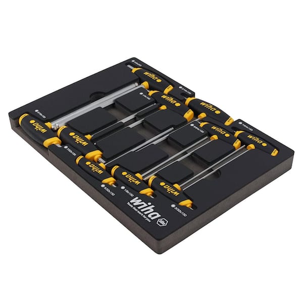 SoftGrip Dual Drive Hex Key SAE T-Handle (10-Piece) Tray Set