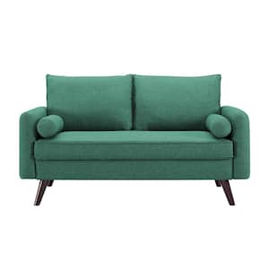 Callie 32.3 in. Green Polyester 2-Seater Loveseat with Removable Cushions