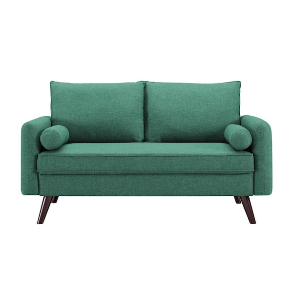 Lifestyle Solutions Callie 32.3 in. Green Polyester 2-Seater Loveseat with Removable Cushions