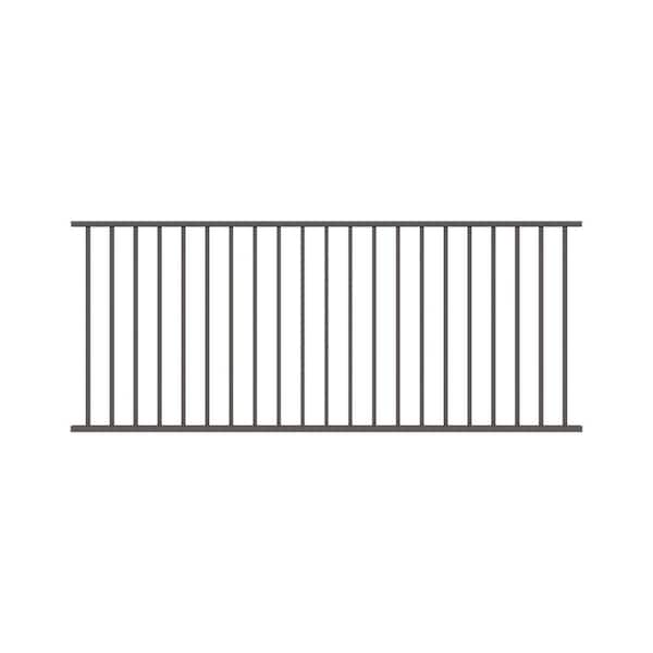RDI Avalon 42 in. x 8 ft. Aluminum Rail Panel with Square Baluster Level - Aged Bronze with Brackets