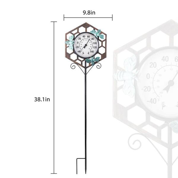 SDBRKYH Garden Wall Hanging Decoration, Outdoor Thermometer Cast Iron  Decoration Hanging Thermometer Home Garden Wall Hanging Retro Decoration