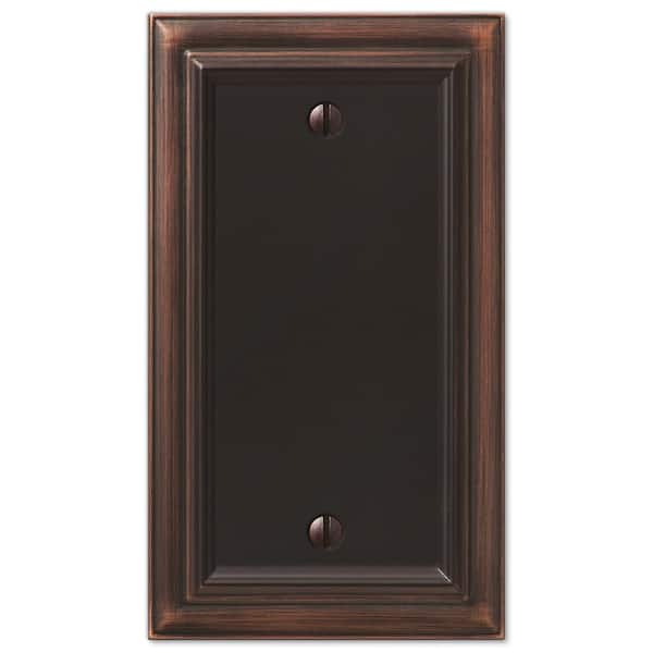 AMERELLE Continental 1 Gang Blank Metal Wall Plate - Aged Bronze
