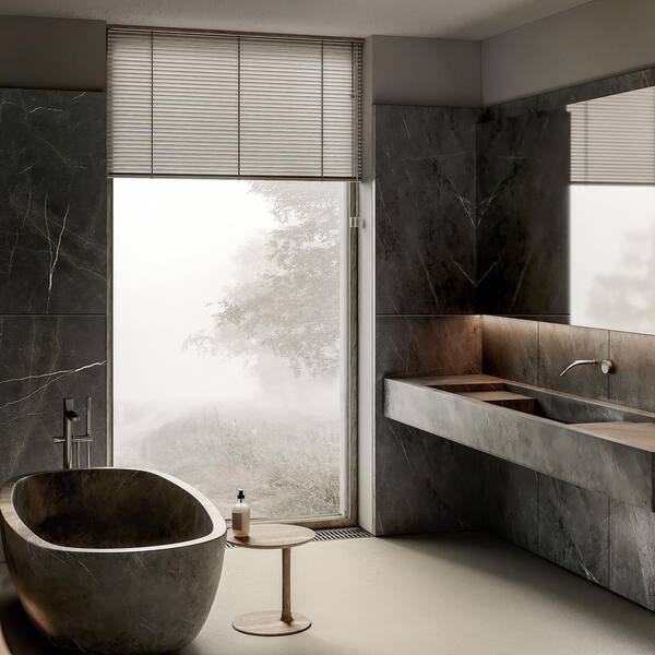 Apollo Tile Splendor Black 23.7 in. x 47.25 in. Polished Porcelain