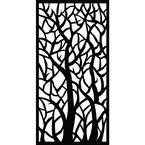 Woodland 71 in. x 2.95 ft. Charcoal Recycled Plastic Decorative Fence Panel Screen with Slimline Frame