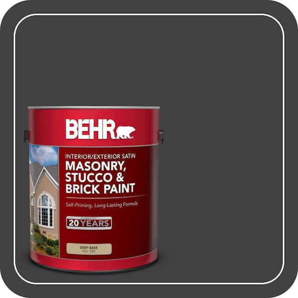 1 gal. #PFC-75 Tar Black Satin Interior/Exterior Masonry, Stucco and Brick Paint
