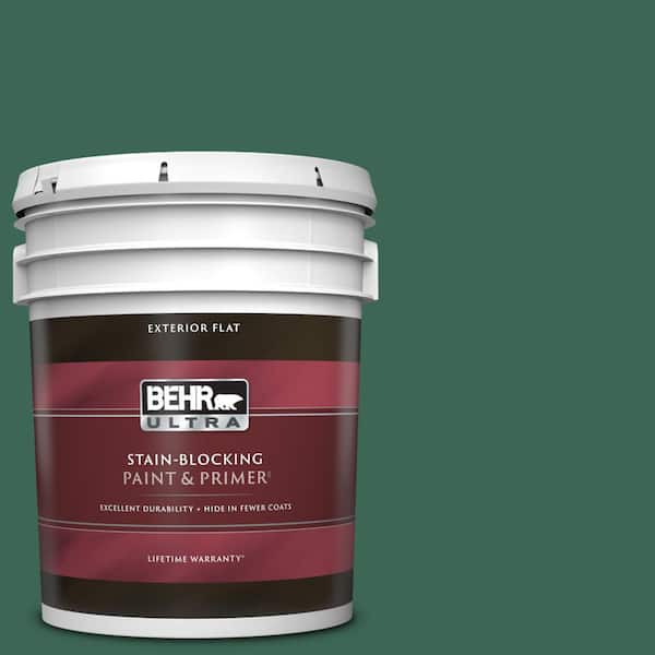 BEHR ULTRA 5 gal. #480D-7 Isle of Pines Flat Exterior Paint & Primer