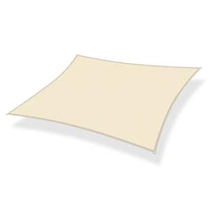 13 ft. x 10 ft. 185 GSM Beige Rectangle Sun Shade Sail, Water Permeable and UV Resistant, Patio Outdoor