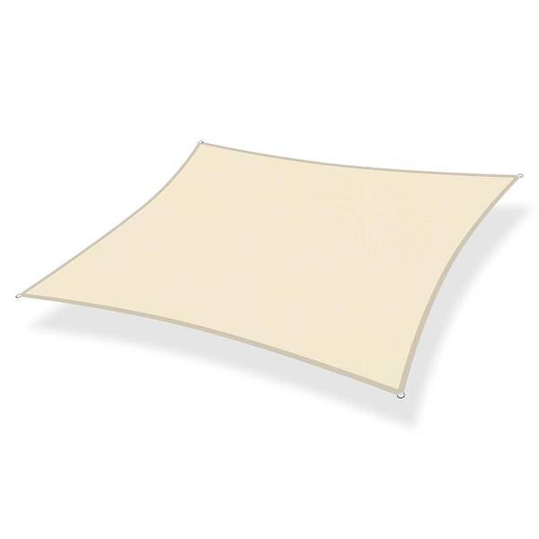 Shade&Beyond 12 ft. x 16 ft. 185 GSM Beige Rectangle Sun Shade Sail, for Patio Garden and Swimming Pool