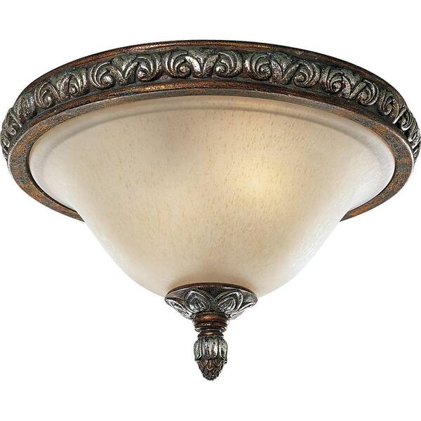 Progress Lighting Carmel Collection Tuscany Crackle 2-light Flushmount-DISCONTINUED