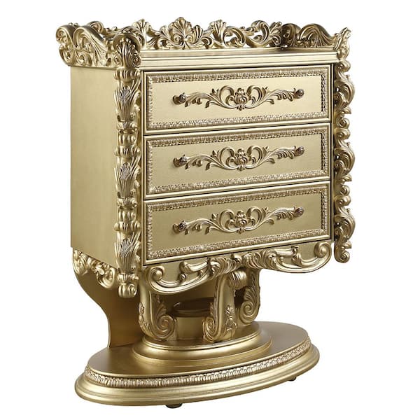 Acme Furniture Bernadette Gold Finish 3 47 in. Chest of Drawers