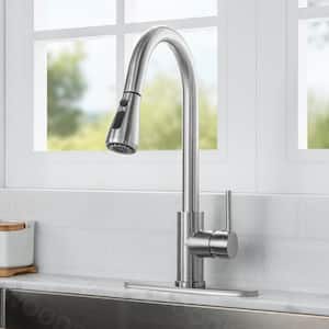 Frankfurt Single-Handle Pull-Down Sprayer Kitchen Faucet with Dual Function Sprayhead in Polished Chrome