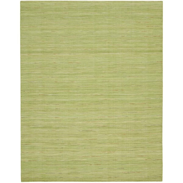 Nourison Interweave Green 8 ft. x 10 ft. Solid Ombre Geometric Modern Area Rug
