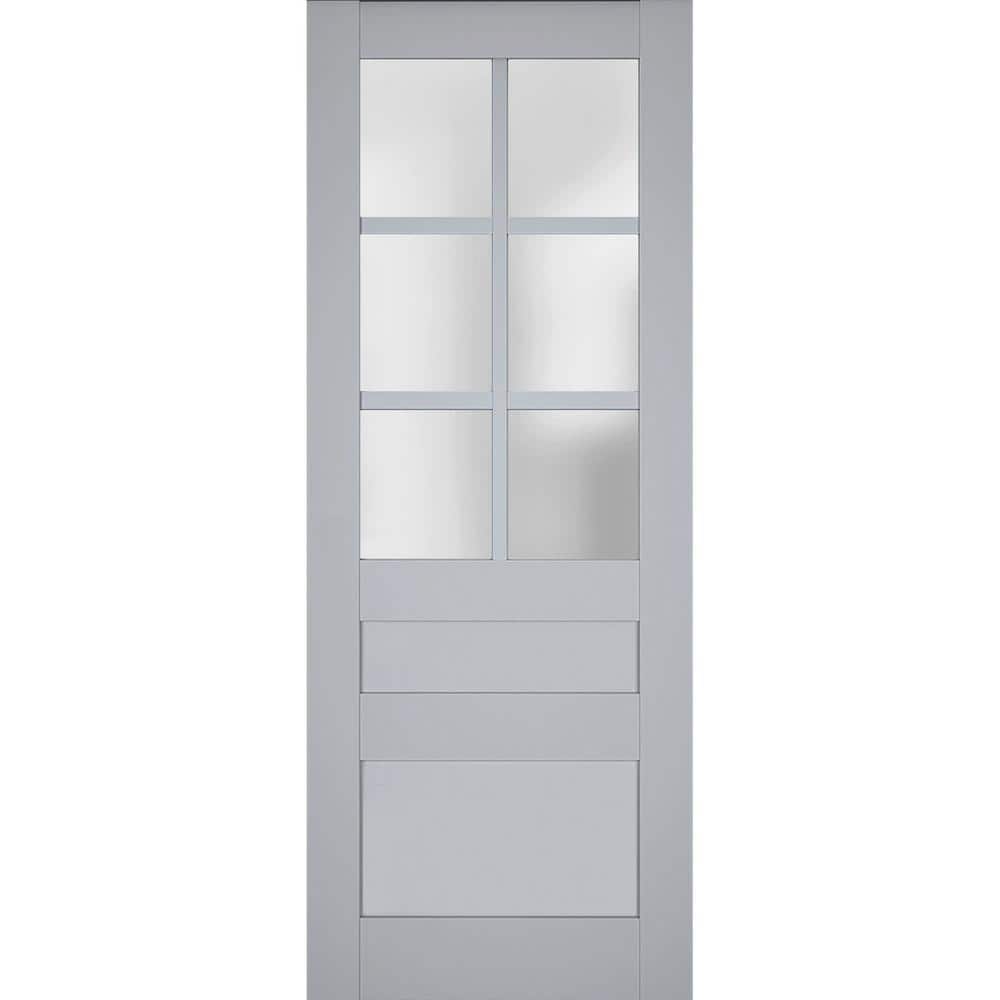 42 in. x 84 in. Solid Wood Frosted Glass Matte Grey Interior Door Slab price history on PriceWatchPro