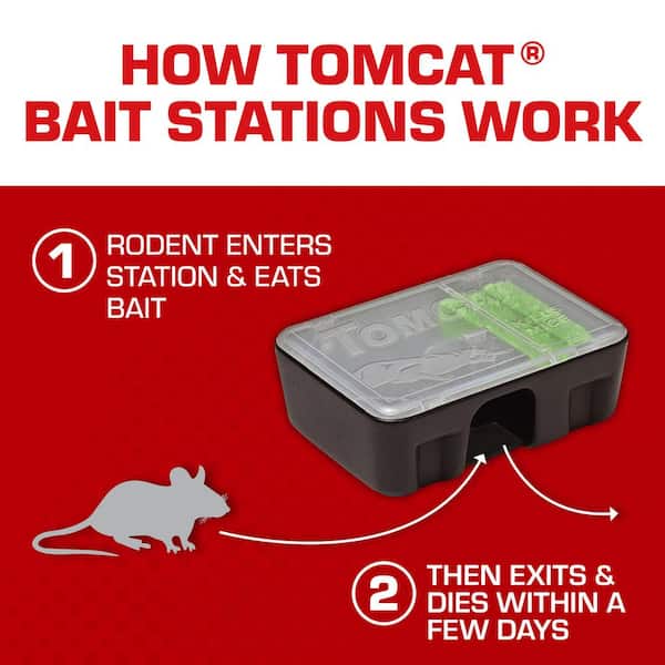 TOMCAT Mouse Killer Child Resistant, Disposable Station, 4 Pre