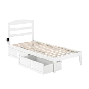 AFI Warren 38-1/4 in. W White Twin XL Solid Wood Frame with Twin XL ...