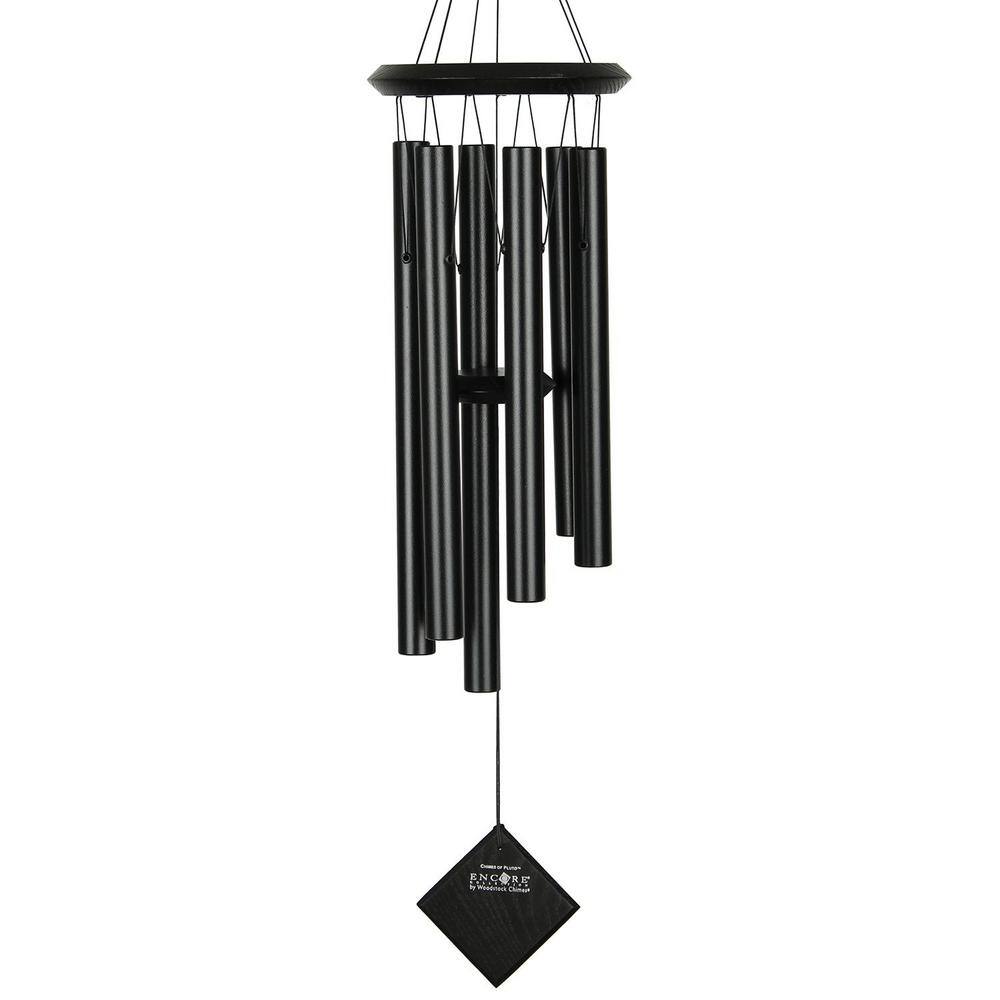 WOODSTOCK CHIMES Encore Collection, Chimes of Pluto, 27 in. Black Wind Chime DCKK27 The Home Depot