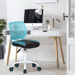 Carnation Upholstery Adjustable Height Ergonomic Task Chair in Black-Turquoise