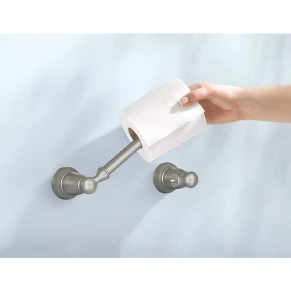 MOEN Banbury Pivoting Double Post Toilet Paper Holder Spot Resist Brushed Nickel 