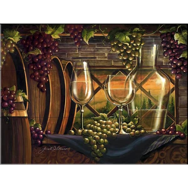 The Tile Mural Store Evening in Tuscany 24 in. x 18 in. Ceramic Mural Wall Tile