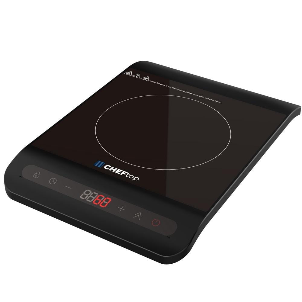 DRINKPOD Cheftop Portable Induction Cooktop Burner Ultra Slim 11.4 W Black Single Induction 1 Element 9 Power Zones Ceramic Top