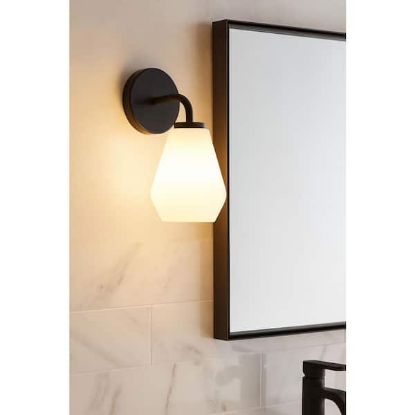 Gio 5.25 in. 1 Light Black Vanity Light