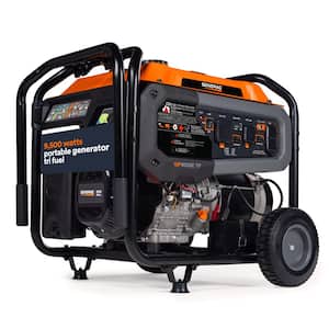 12500/9500-Watt Electric Switch Tri-Fuel, Gas, Propane, Natural Gas Portable Generator w/ Wheel and Handle Kit, 49ST