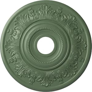 1-1/2" x 20" x 20" Polyurethane Vienna Ceiling Medallion, Hand-Painted Athenian Green