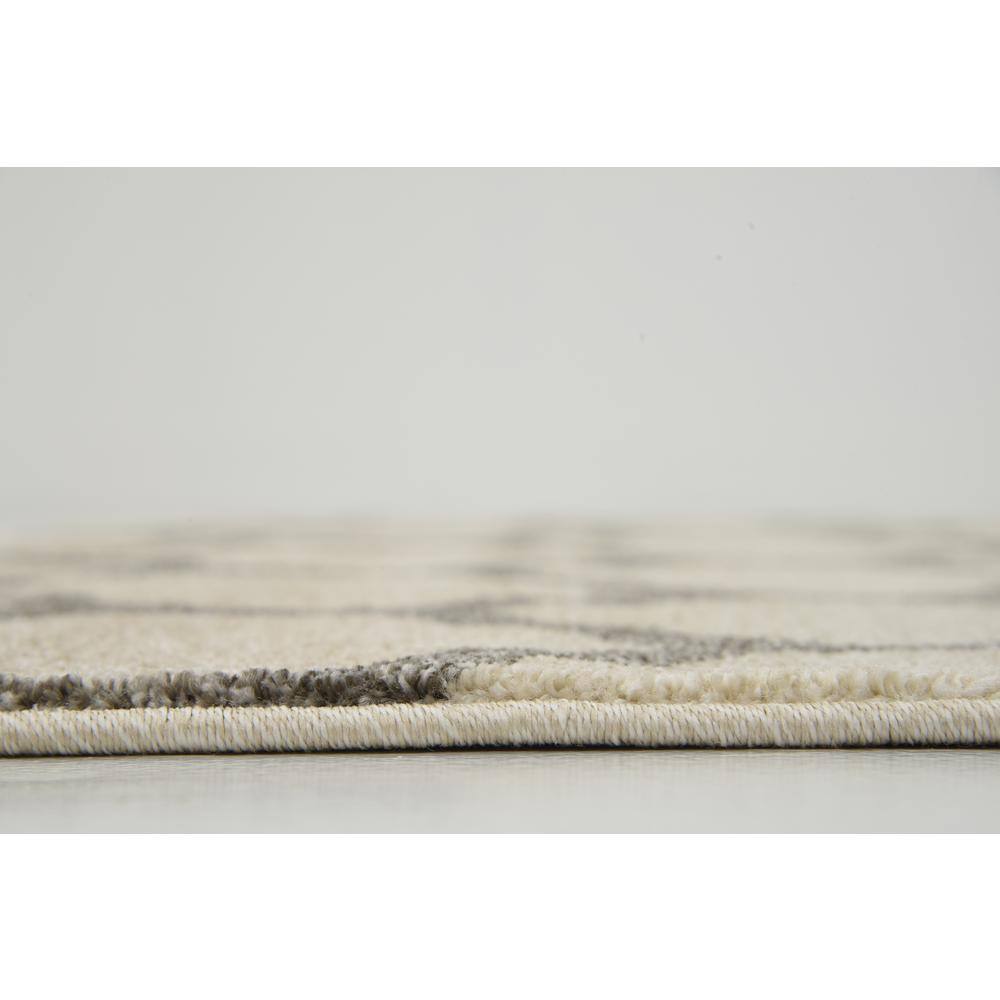 Beige and Gray Trellis Rectangular Synthetic Area Rug