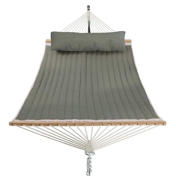 UPHA 11 ft. Padded Hammock Bed Hammock with Spreader Bar Hammock in Dark Green