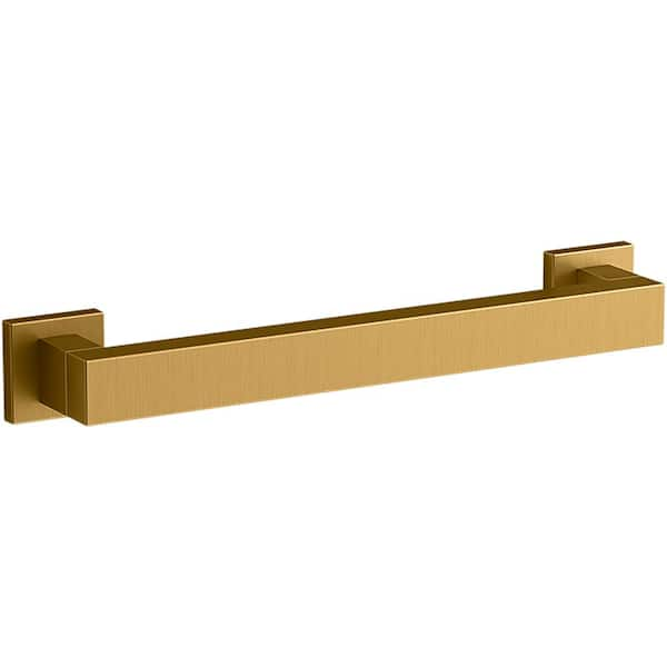 KOHLER Square 13.94 in. Grab Bar in Vibrant Brushed Moderne Brass