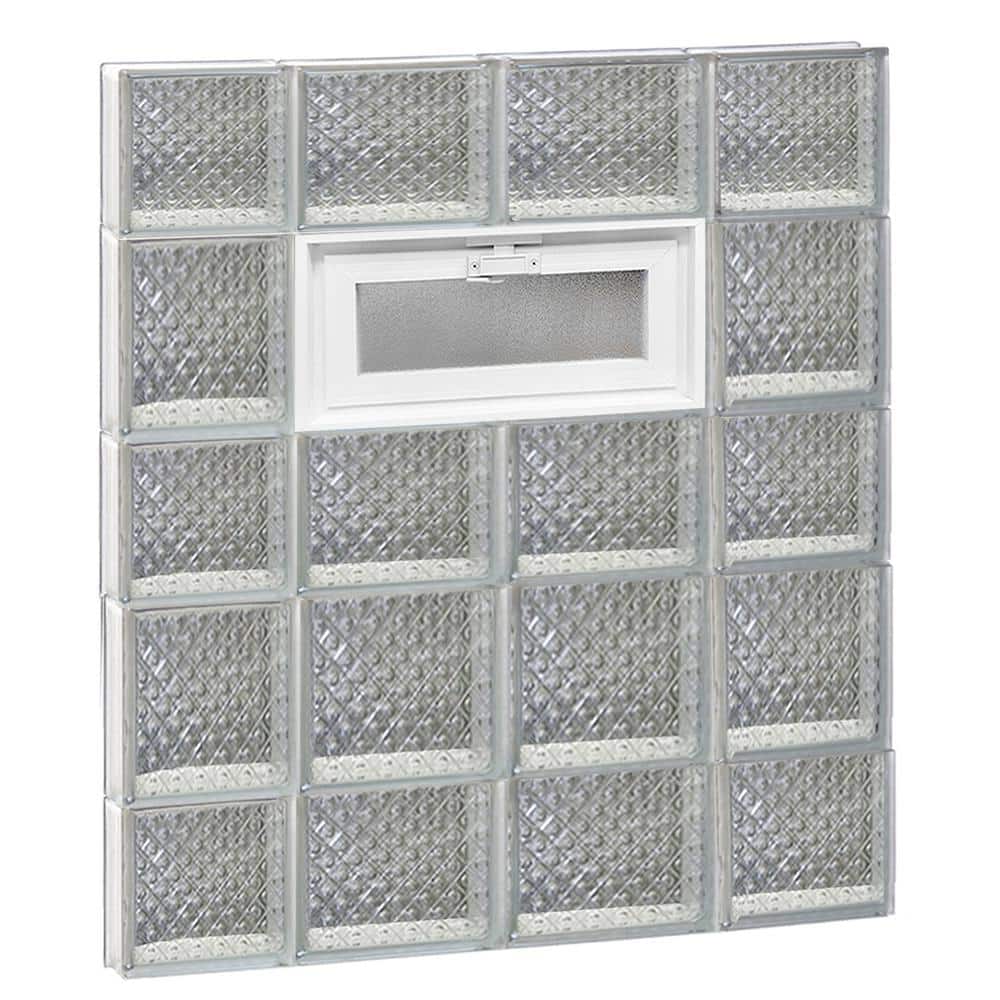 Clearly Secure 27 in. x 32.75 in. x 3.125 in. Frameless Diamond Pattern ...